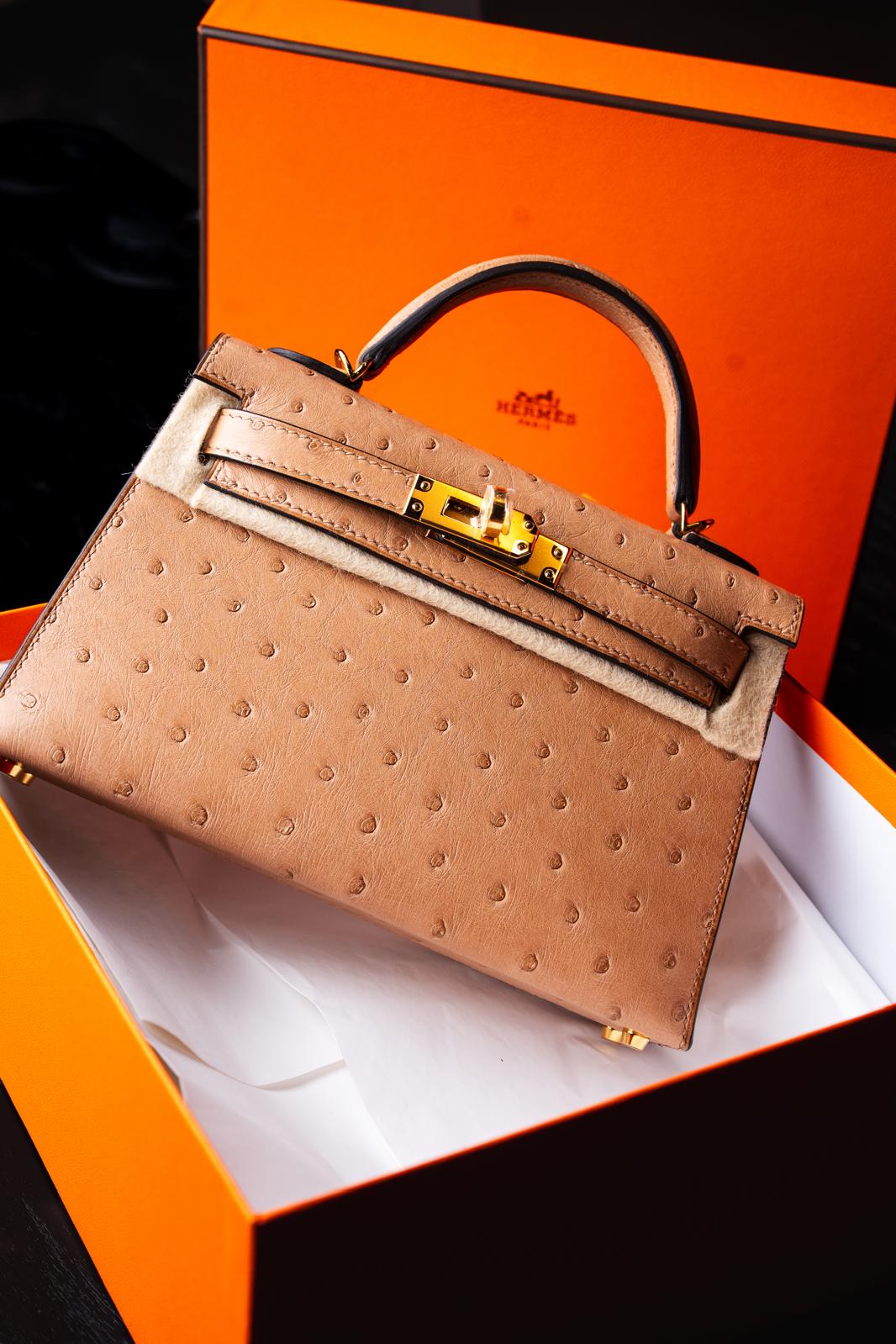 Hermès K20 MINI Ostrich Leather